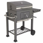 Outdoor Barbecue Charcoal Oven Square Oven with 4 Hooks Plastic Wheels