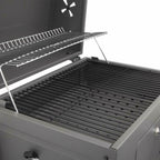 Outdoor Barbecue Charcoal Oven Square Oven with 4 Hooks Plastic Wheels