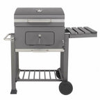 Outdoor Barbecue Charcoal Oven Square Oven with 4 Hooks Plastic Wheels