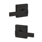 Custom Northbrook Matte Black Upland Trim Keyed Entry Door Lever