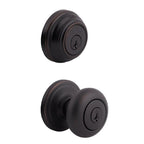 Juno Venetian Bronze Exterior Entry Door Knob and Single Cylinder Deadbolt Combo Pack Featuring SmartKey Security