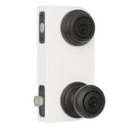 Juno Venetian Bronze Exterior Entry Door Knob and Single Cylinder Deadbolt Combo Pack Featuring SmartKey Security
