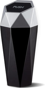 JUSTTOP Car Trash Can with Lid, Diamond  Small Automatic Portable Trash Can, Easy to Clean, Used in Car Home Office (Silver)