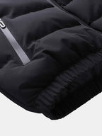 mens windproof warm stand collar thicken solid overcoats with pocket
