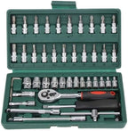 DIY Screwdriver Set Hand Tools Hot Professional 46pcs Spanner Socket Set 1/4 inch Screwdriver Ratchet Wrench Set Kit Car Repair Tools Combination Hand Tool Set Tool Kit