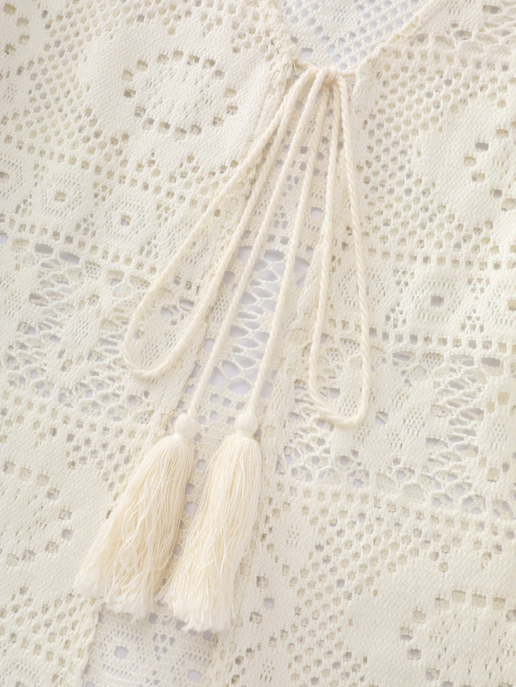 Lace Hollow Front-Tie Kimono