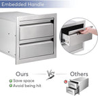 Seeutek Outdoor Kitchen Drawers  Steel, 14W X 14.4H X 23.2D Inch Flush