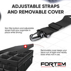 FORTEM Car Trunk Organizer, Car Storage Organizer, Collapsible Multi Compartment Car Organizer, SUV Trunk Organizer, Non Slip Bottom, Adjustable Securing Straps, Foldable Cover (Black, X-Large)