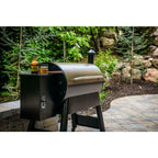 Outdoor Pellet Grill Porcelain-Coated 4-Wheels Barrel Steel Black