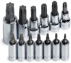 SK Hand Tools 84213 13-Piece 1/4-Inch, 3/8-Inch and 1/2-Inch Drive Torx Bit Socket Set