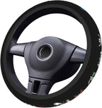 Anime Steering Wheel Cover Anime Car Accessories for Men Women with 2 Pcs Car Air Freshener, 15 Inch Anti-Slip Car Steering Wheel Covers Universal Fit