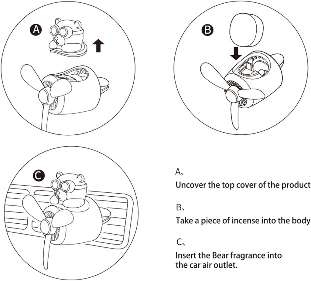 Cacacece Bear Pilot Car Air Fresheners Automotive Air Outlet Creative Car Perfume Fragrance