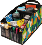 Lusso Gear Car Seat Organizer for Front or Backseat - Great for Adults &amp; Kids, Features 9 Storage Compartments for Toys, Magazines, Tissues, Maps, Books, Documents, Games &amp; More (Geometric)