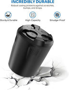 JOYTUTUS Coin Holder for Car, High Capacity Coin Holder, Universal Car Coin Holder for Cup Holder, Change Holder Compatible with Most Car Trucks, Sort Penny, Quarter, Dime, Nickels (Black, 2packs)