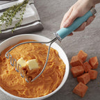 KitchenAid Gourmet Stainless Steel Wire Masher, 10.24-Inch, Aqua Sky