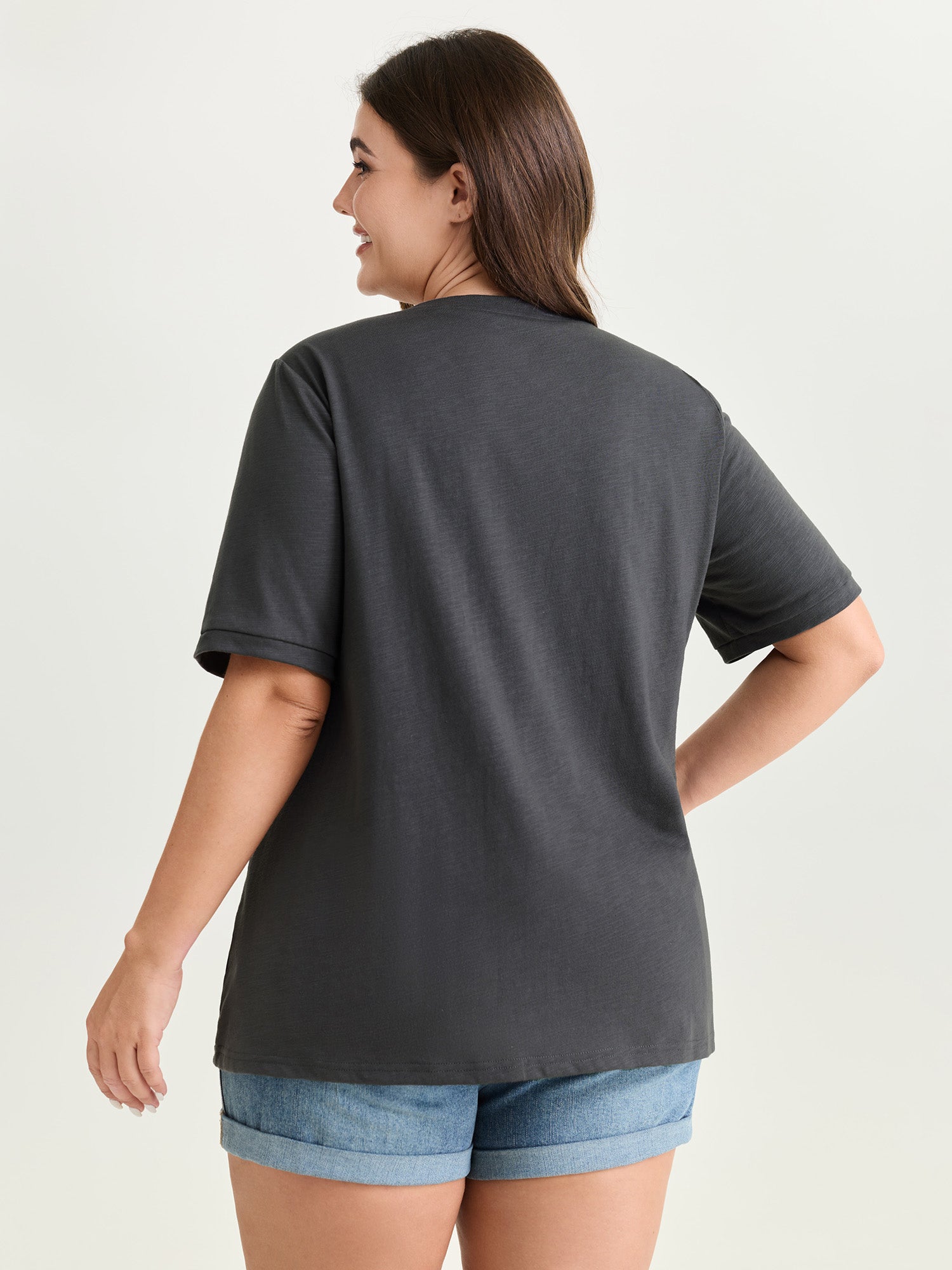 Happy Rainbow Print Round Neck T-Shirt
