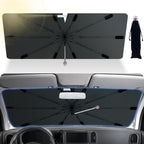 Windshield Sun Shade with 360° Rotating Shaft -Upgraded Car Sunshade with Window Breaker, Car Umbrella Sun Shade Cover for UV Protection