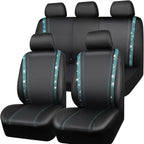Bling Car Seat Covers Full Set, Shining Rhinestone Waterproof Leather Seat Covers For Women,Universal Fit 95% Automotive, Silver Artificial Diamond