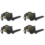 Freedom Matte Black Bed and Bath Door Lever (4-Pack)