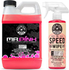 Chemical Guys CWS_402_64QDSW Car Wash &amp; Quick Detailer Bundle - Mr. Pink Foaming Car Wash Soap, 64 fl oz (Half Gallon) + Speed Wipe Sprayable Gloss &amp; Quick Detailer, 16 fl oz (2 Items)