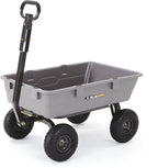 Gorilla Carts Poly Garden Dump Cart with Steel Frame and 10" Pneumatic Tires,800-lbs. Capacity, Gray