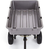 Gorilla Carts Poly Garden Dump Cart with Steel Frame and 10" Pneumatic Tires,800-lbs. Capacity, Gray