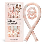 Kitsch Satin Heatless Curling Set - Hair Rollers for Heatless Curls | Heatless Hair Curlers &amp; Hot Rollers | Hair Curlers to Sleep in | Heatless Curling Rod Headband | Heatless Curler (SunsetTieDye)