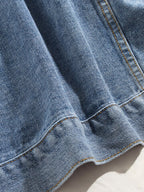 mens cotton button front outdoor stylish detachable hooded denim jacket with pocket