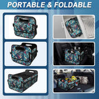 Deosk Car Trunk Organzier for suv,Car Organziers and Storage with 6 Big Pocket,Car Accessories Women/Men 50L Waterproof Polyester Car/SUV/Minivan/Truck(Medium, Leaves)