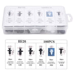 100pcs 6 Sizes Auto Parts Set, Auto Fastener Clip Mixed Car Body Push Retainer Pin Rivet ,Bumper Door Trim Panel Retainer Fastener Kit