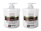 Advanced Clinicals Coconut Body Lotion Moisturizing Cream &amp; Face Lotion For Women &amp; Men | Coconut Lotion | Natural Coconut Oil Cream Skin Care Moisturizer Body Butter Balm For Dry Skin, 16Oz, 2-Pack