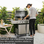 Propane Gas Grill 4 Burner Liquid Propane Gas Grill BBQ Steel Outdoor Cooking