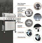 Propane Gas Grill 4 Burner Liquid Propane Gas Grill BBQ Steel Outdoor Cooking