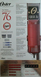 Oster Classic 76 Professional Hair Clipper 76076-010 Barber Combo 000 & 1 Blades