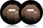 Funny Leopard Lips Kiss Leopard Print Mouth 2PCS 2.75" Car Cup Holder Insert Coasters, Womens Cool Lips Bite Kiss Me Leopard Print Cheetah Car Coasters Sexy Car Interior Decoration by FLYEEGO