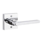 Reserve Square Polished Chrome Privacy Bed/Bath Door Lever with Contemporary Square Rose