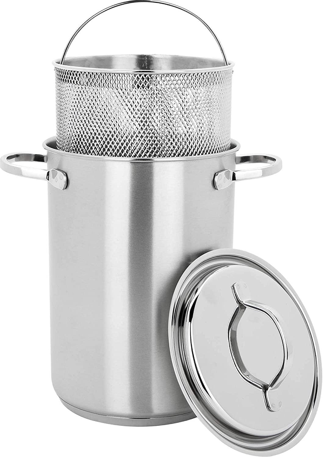 Demeyere RESTO Stainless Steel Asparagus/Pasta Cooker Set, 4.7-Quart, Silver
