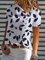 Casual Floral Print Short-sleeved Shirt