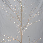 SYNGAR 4/5/6 Ft Pre-lit Artificial Christmas Birch Tree Pack of 3 for Home, Festival, Party, Christmas Decoration, Indoor and Outdoor Use, Warm White