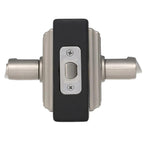 Accent Satin Nickel Privacy Bed/Bath Door Lever with Addison Trim