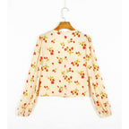 elegant long sleeve floral blouse