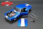 1969 Chevrolet Camaro 1320 Drag Kings Metallic Blue with White Stripe Limited Edition 1/18 Diecast Model Car by GMP