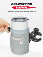 kemimoto Cup Holder with Clip, Oxford Fabric Boat Cup Holders for Drinks with 0.6"-1.5" Alligator Clamp, Cup Holder for Boat, Bike, Kayak, Motorcycle, Wheelchair, Walker, Scooter, Golf Cart, Gray