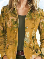 Single-breasted Double-pocket Printed Blazer