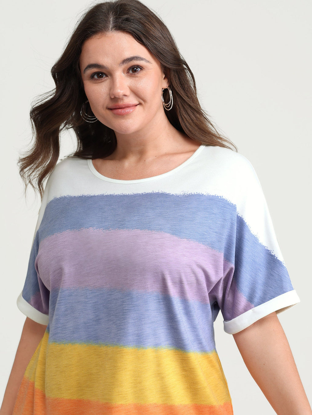 Multi-Color Supersoft Round Neck Knit Top