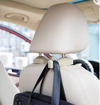 IPELY Universal Car Vehicle Back Seat Headrest Hanger Holder Hook for Bag Purse Cloth Grocery (Dark Beige -Set of 2)