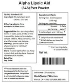 NuSci Pure ALA RS- Alpha Lipoic Acid Powder (1000 Grams (2.2 lb))