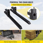 Mophorn Pallet Forks 42.9" 4000 Lbs Max, Clamp On Tractor Bucket Forks 58.7" Total Length, Heavy Duty Front Loader Forks, Fork Attachment for Skid Steer,Loader Bucket