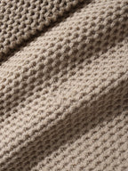 mens solid color knitted casual mid-length ripped loose sweater hooded cardigan