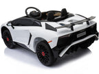Mini Moto Lamborghini 12v White  - Driving Choice: Manual Drive or Remote Control), Kids Electric Ride On Car - White